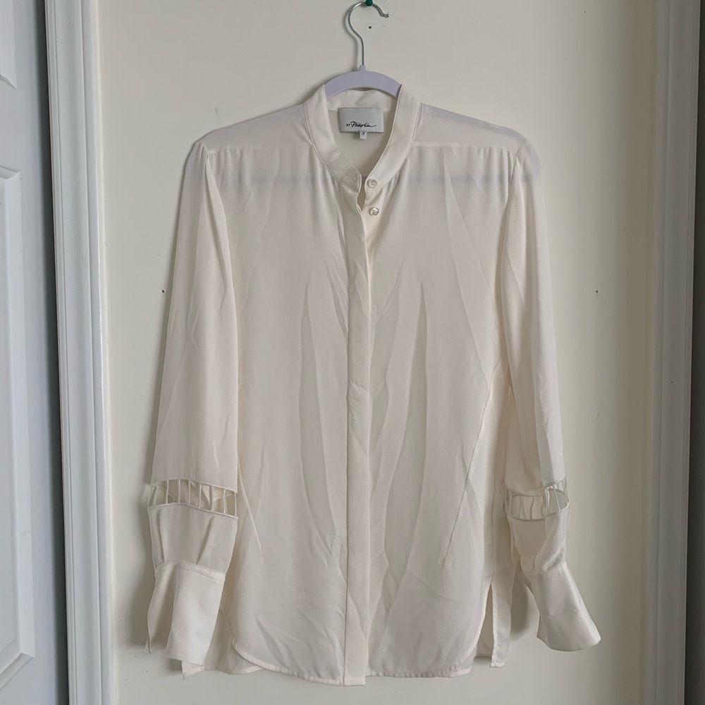 3.1 Philip Lim Size 2 silk Luxury cream blouse for office